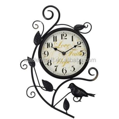 China EuropeStyle Wrought Iron Improve Homes and Gardens Bird Wall Clock for sale