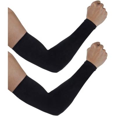 China Hot Selling Breathable Plain Black Driving UV Protection Ice Silk Cooling Arm Sleeves for sale