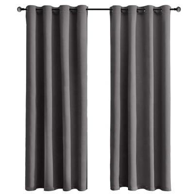 China Modern Royal Insulated Solid Blackout Printed Window Curtain Blackout Jacquard Grommet Door Set Living Room Bedroom Set for sale