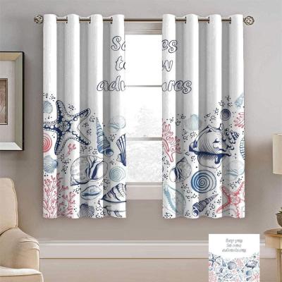 China CLASSIC Typographic Quote with Doodle Mountains Window Drapes Bedroom 2 Panel Set Window Curtain for sale