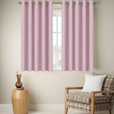 China Blackout Modern Color Thermal Insulated Grommet Room Solid Look Drapes Girls Room Blackout Window Curtain for sale