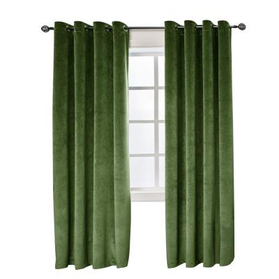 China Massage Textiles Home Salon With Luxury Velvet Fabric Solid Window Curtain for sale