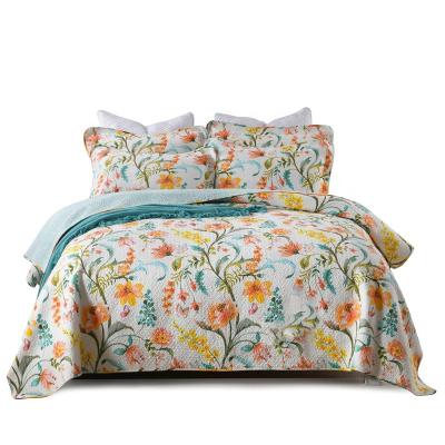 China Sustainable High Quality Cotton Filling Comforter Set Wholesale 3PCS Bedding Set for sale