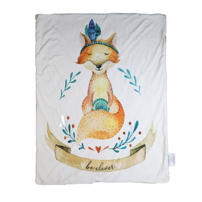 China WARM Fox and Animal Printed Double Side Composite Kids Blanket Fleece Bedding Kids Throw Blanket for sale