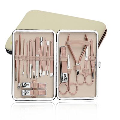 China Promotion of Fashionalbe Professional Nail Clippers Kit Pedicure Care Tools of 18 Piece Manicure Set for sale