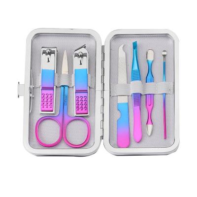 China Fashionalbe Best Price Custom Logo 7 Pieces Stainless Steel Nail Cutter Kit Nail Care Manicure Clippers Set for sale