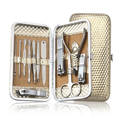 China Fashionalbe Hot Sale Stainless Steel Eyebrow Manicure Scissors Tweezers Nail File Nail Clipper Kit Manicure Set 12pcs for sale