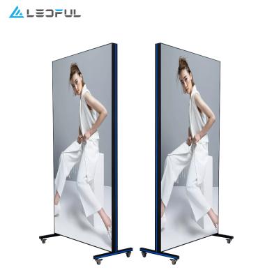 China Large Led Poster Stand Poster Ultra-thin Video Mail Poster Large Monitor Free Scrolling Ultra Thin Scrolling LED Display for sale