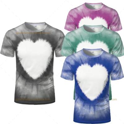 China QUICK DRY Hot Selling America Short Sleeve Digital Printing T-shirts Round Neck Polyester Tie Dye Blank Shirt Sublimation Printing Top Tees for sale