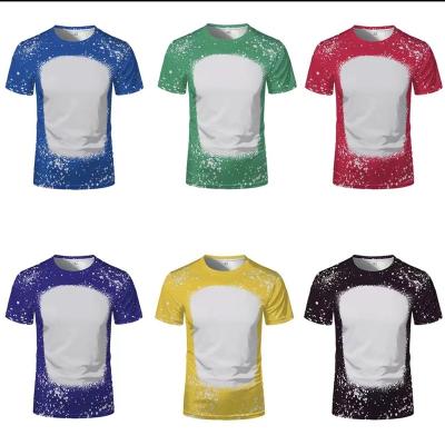 China QUICK DRY Colorized Sublimation White O-neck T-shirt Men's and Women's Fitness Sports Print Breathable Casual Shorts Sleeved Tie-Dye Tops Tees for sale