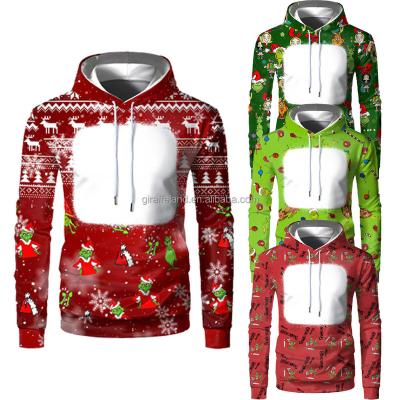 China QUICK DRY 2XS-5XL Sublimation Blank Bleached Hoodies 95% Polyester For Christmas Air Layer Pullover Sweatshirts Breathable for sale