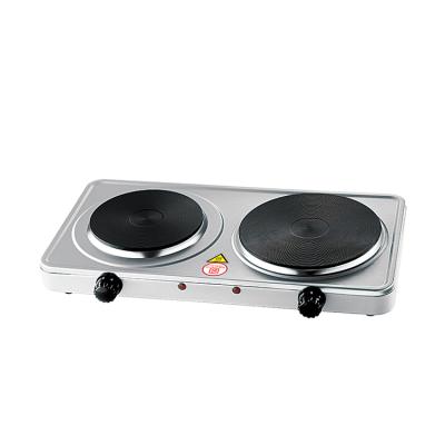 China Household YQ 2500W Portable Mini Double Travel Stainless Steel Electric Cooker Hot Dish Stove Thermostat for sale