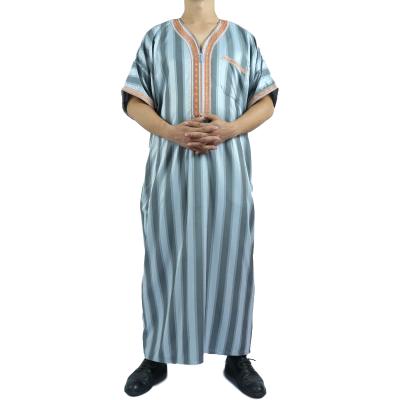 China Muslim Clothing Factory Wholesale Mens Thobe Band Islamic Embroidery for sale