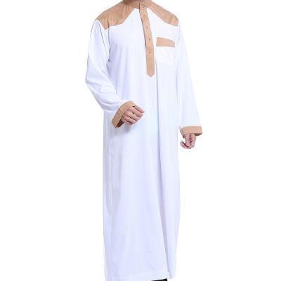 China Fashion Design Polyester Muslim Arab Kaftan Thobe Thawb Islamic Clothing Men's Thobe for sale