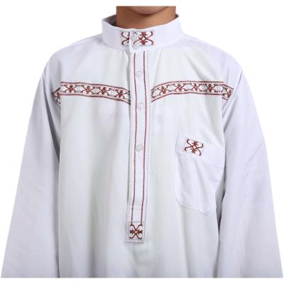 China 2021 Youthful Cotton Thobe Fabric Boy Long Sleeve Canvas Thobe / Thawb Wholesale Islamic Clothing for sale