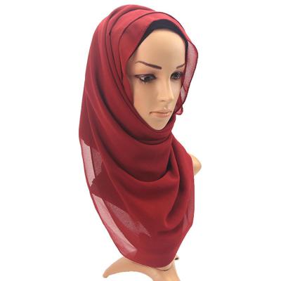 China Fashion high quality simple color chiffon scarf muslim hijab scarf hijab wholesale for sale