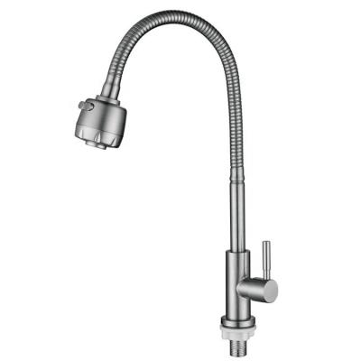 China Hot Sale Modern 360 304 Rotating Stainless Steel Pull Out Taps Down Mixer Tap For Kitchen Sink Cold Water Flexible Faucet for sale