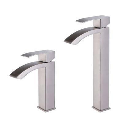 China Modern Single Handle Taps One Hole Waterfall Mixer 304 Stainless Steel Sink Faucet Bathroom Face Basin Faucet for sale