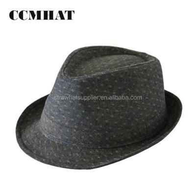 China cut & Sew 100% Cotton CCM Branded Jacquard Fedora Hats For Unisex for sale