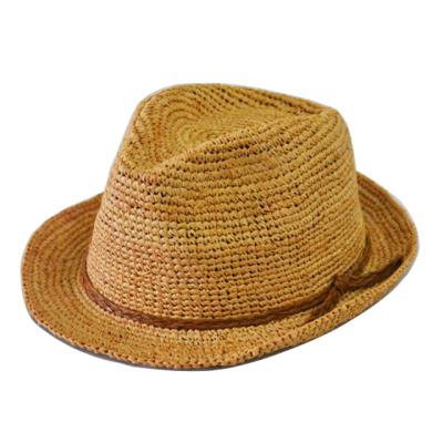 China Natural Crochet /Handmade Raffia Beach Trilby Hat for Kids for sale