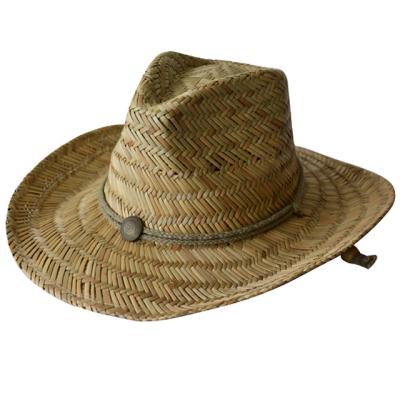 China Straw Gardner Sun Hats Promotional Handmade/Handwoven with Chin Cord for sale