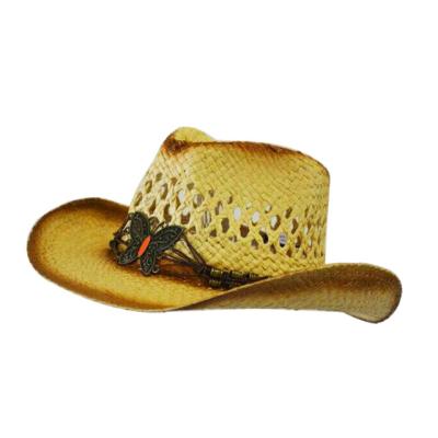 China Weave Knitted Toyo Weave Butterfly Cowboy Hats for Kids in 52cm for sale