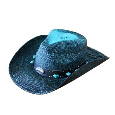 China Weave Knitted Good Quality Glitter Branded Knitted Cowboy Fashion Hat for sale