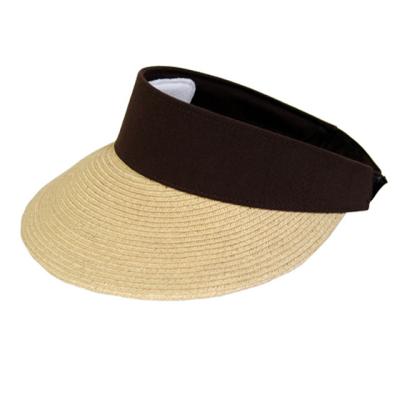 China Paper Braided Classic Braids Sewn Visor Cheap Hat With Cloth Band for sale