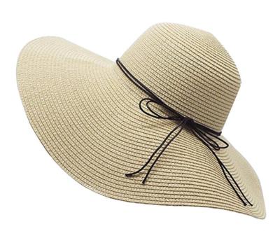 China Floppy Hat Striped Large Fedora Hats For Women Girls Foldable Summer Beach Straw Hat Women Large Brim Sun Hat for sale