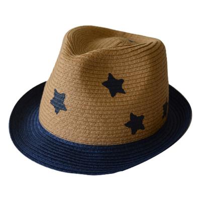 China Braids 52cm Star Casual Outdoor Sewed Trilby Hats Prints for sale