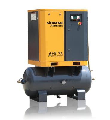 China AirHorse 7.5Hp 10HP Lubricated Three Phase High Quality Low Noise Rotary Screw Air Compressor With 500L 300L Air Tank for sale