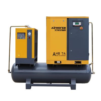 China 5.5kw 7.5hp 3-in-1rotary lubricated screw air compressor with dryer and pump air compressor manufacturers for sale