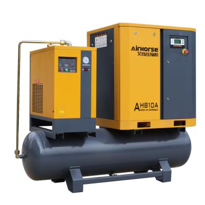 China Lubricated Rotary Compressors 7.5 Kw 10 Hp With 300 L Tank And Drier Screw Compressor With CE Certificate for sale