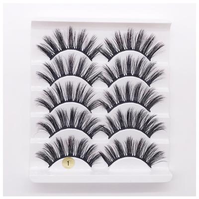 China 2022 New Arrival Natural Long Machine Make Fluffy False Eyelashes Natural Faux 5 Pairs Soft Thick Thin Lashes Mixed for sale