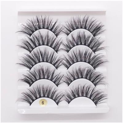 China High Grade Long Natural Magnetic False Eyelashes Tweezers 5 Pairs Mixed Soft Thick Thin Lashes for sale