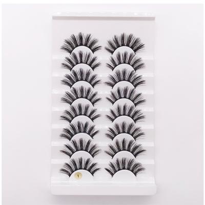 China Factory Long Natural False Eyelashes Professional Manufacturer 8 Pairs Soft and Thick 3D Eyelashes for sale