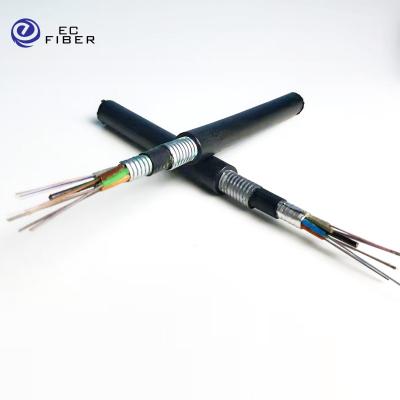 China Outdoor waterproof steel cable armor fiber optic rodent proof submersible price 32 fiber 48 64 72 96 144 288 cores GYTA53 for sale