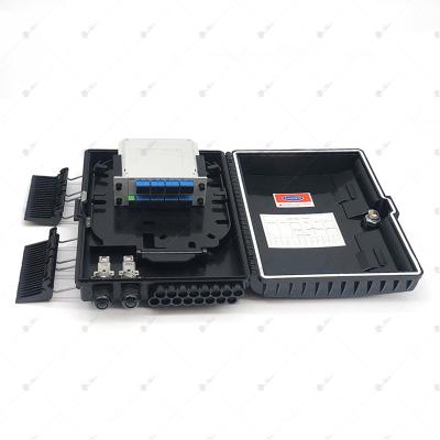 China FTTH Fiber Optic Module 1X16 Core Fiber 16 Distribution Splitter Outside Left ABS Box FTTH FTTX IP65 White Or Plastic Black for sale