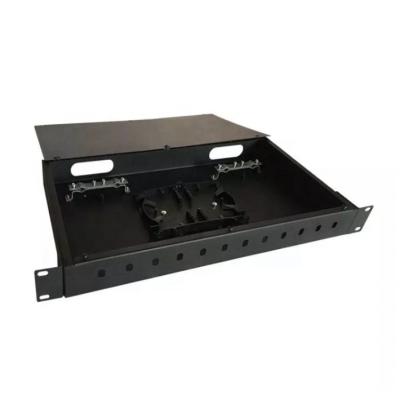 China FTTH 19 Inch 1U SC FC LC ST Fiber Optic Distribution Frame Terminal Box Fixed Rack Mount 12 Core Patch Panel for sale