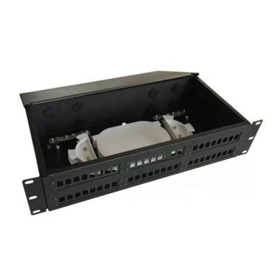 China FTTH 19 48 Inch FTTH 48 Ports Fiber Optic Distribution Frame SC FC LC ST Terminal Box Core Rack Fixed Fiber Patch Panel for sale