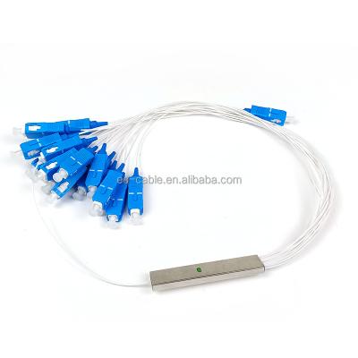 China Fully Stocked FTTH PLC 1x2 1x4 1x8 1x16 1x32 1x64 2x8 2x16Optical Fiber PLC Splitter With 1x2 SC A/PC Connector for sale