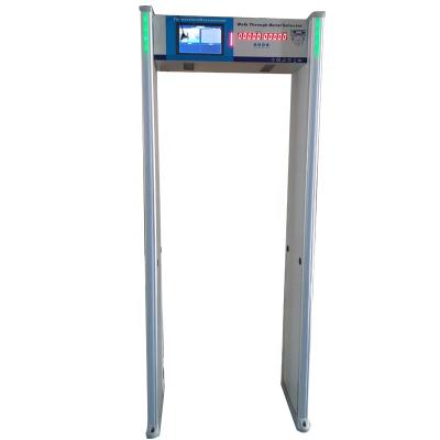 China High Sensitivity Shenzhen Cheapest Price Hotel Police Check 6 18 Zone Walk Through Metal Detector With Body Temperature for sale