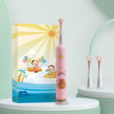 China Teeth Whitening Sonic Timer Electric Toothbrush Kids Cute Cardboard Design for sale