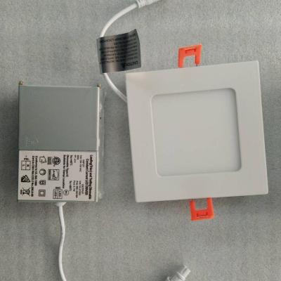 China Office ETL Approved 4inch Square LED Panel Light Super Slim 80 CRI IC Rated Light Fixture 6W Flame Retardant Dimmable for sale