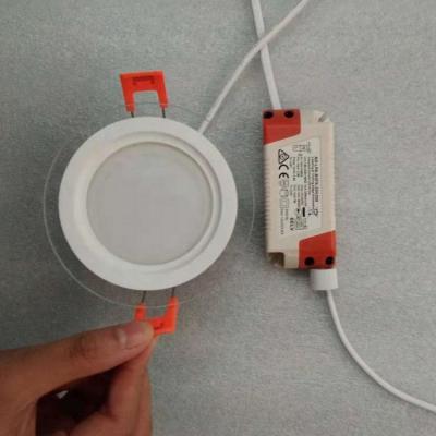 China Residential IP44 230V 3inch 5W Dimmable Round LED Panel Light 75mm Cut Hole Glass Size CE&RoHS Approved For Europe Market for sale