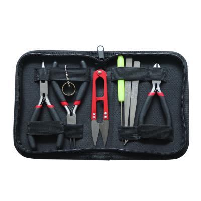 China 8pcs/12pcs/1Set Metal Earring Jewelry Making Tool Kit Cutter /Round Nose Pliers Side Cutting Scissors Vernier Tape Measure Bead Pliers for sale