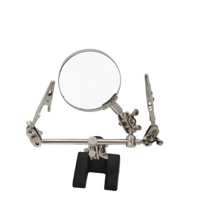 China Hot Selling Good Quality Cheap Magnifying Glass 3X Desktop Clip Bracket Magnifying Auxiliary Welding Bracket for sale