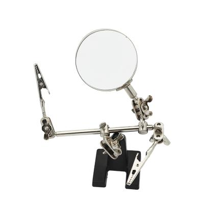 China Professional 3X Magnifier Desktop Magnifying Glass Clip Bracket Magnifier Auxiliary Welding Bracket for sale