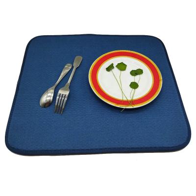 China Home.Restaurant.Bar.Hotel.Wedding Household Solid Color Design Microfiber Dish Drying Mat 100% Polyester Kitchen Reversible Mat 2Pack for sale