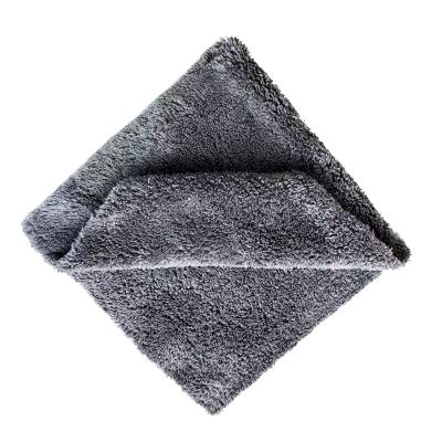 China QUICK DRY Car Waxing Plush Towel Cloth 500GSM 40*40CM Microfiber Coral Fleece Detailing Towel for sale